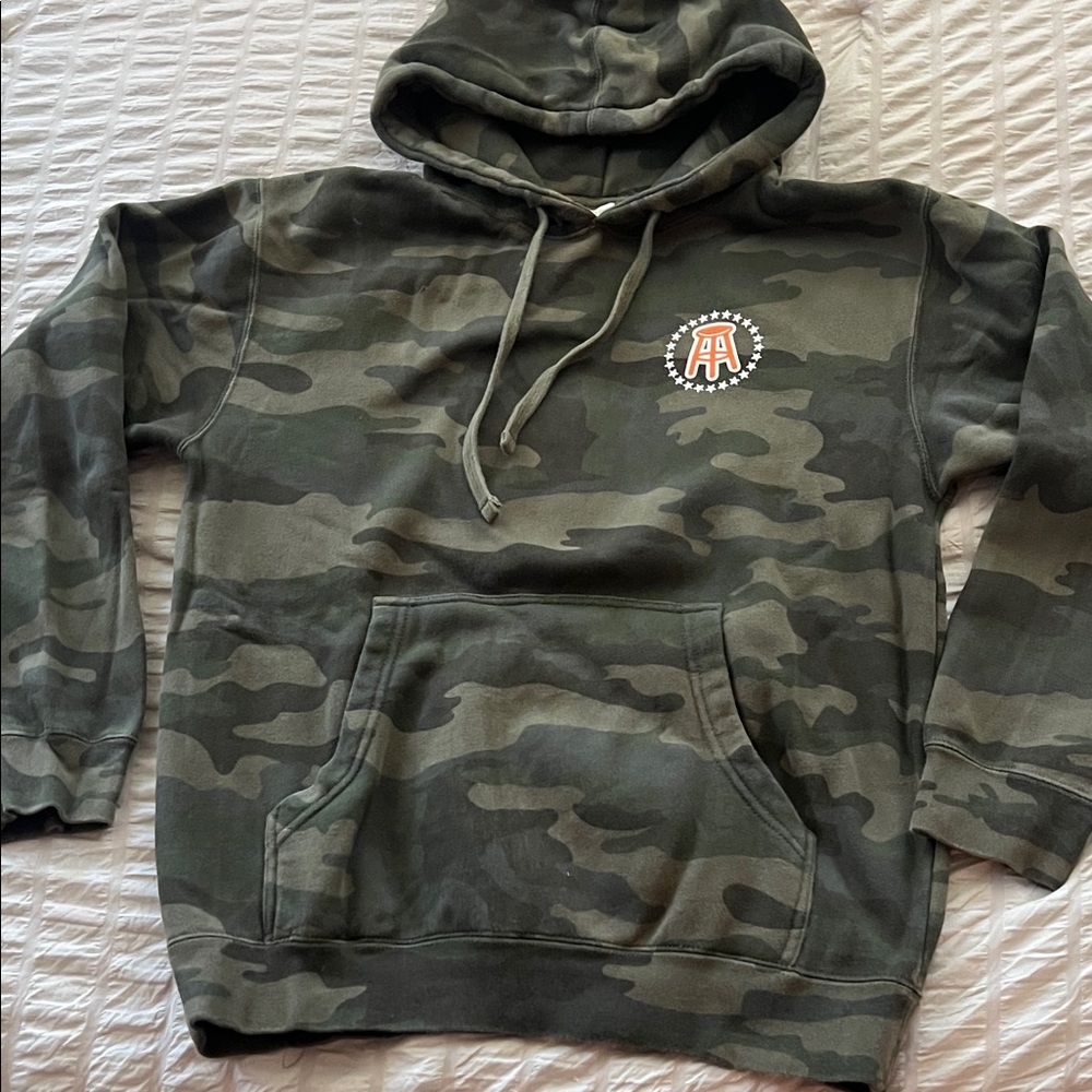 Mens Barstool Camo Hooded Sweatshirt - Green Camo Men's Hoodie